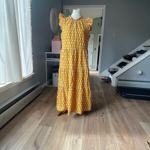 J. Crew tiered cotton voile dress in floating sunflowers